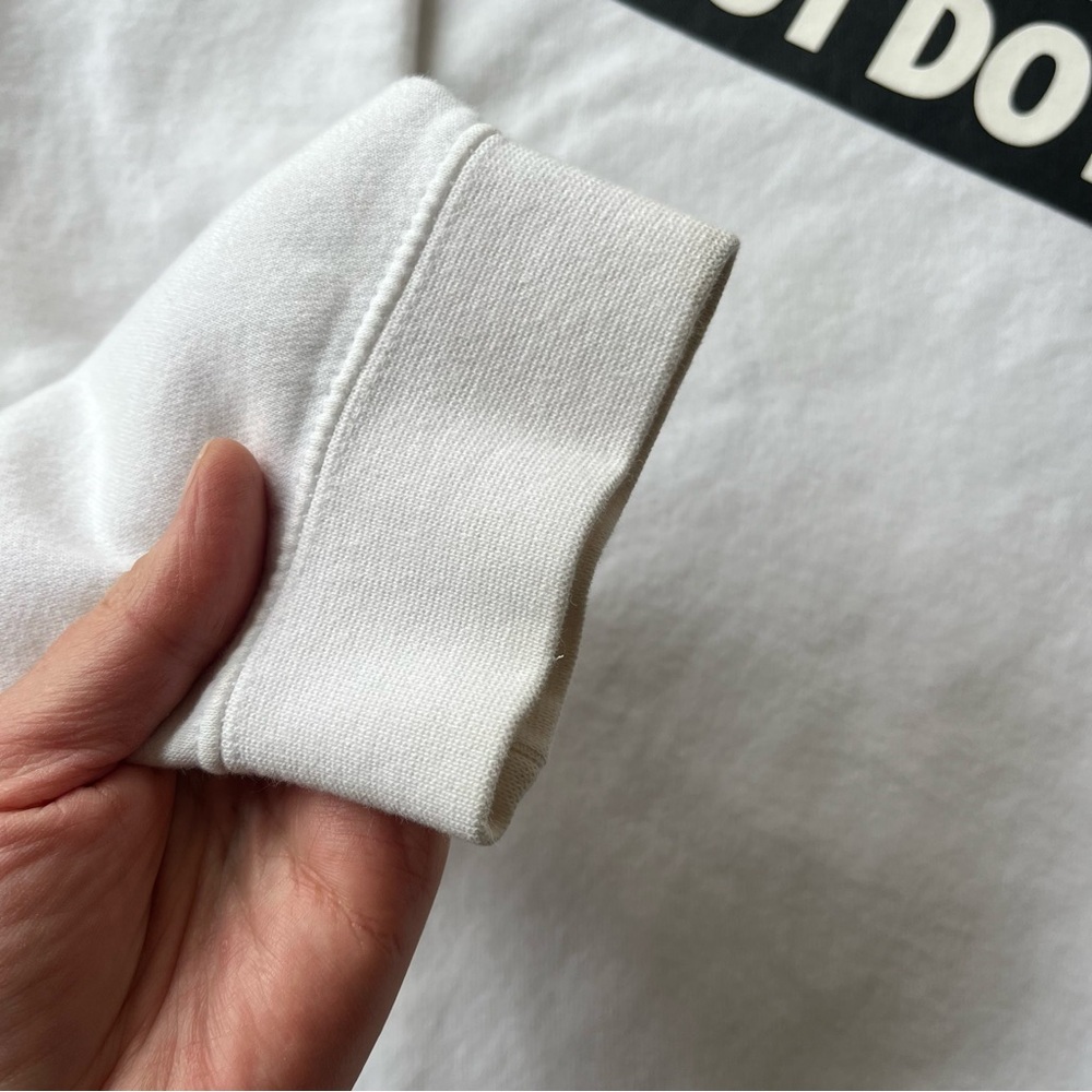 Nike Just Do It White Crewneck Sweatshirt Size L Logo Graphic Pullover - Picture 4 of 5